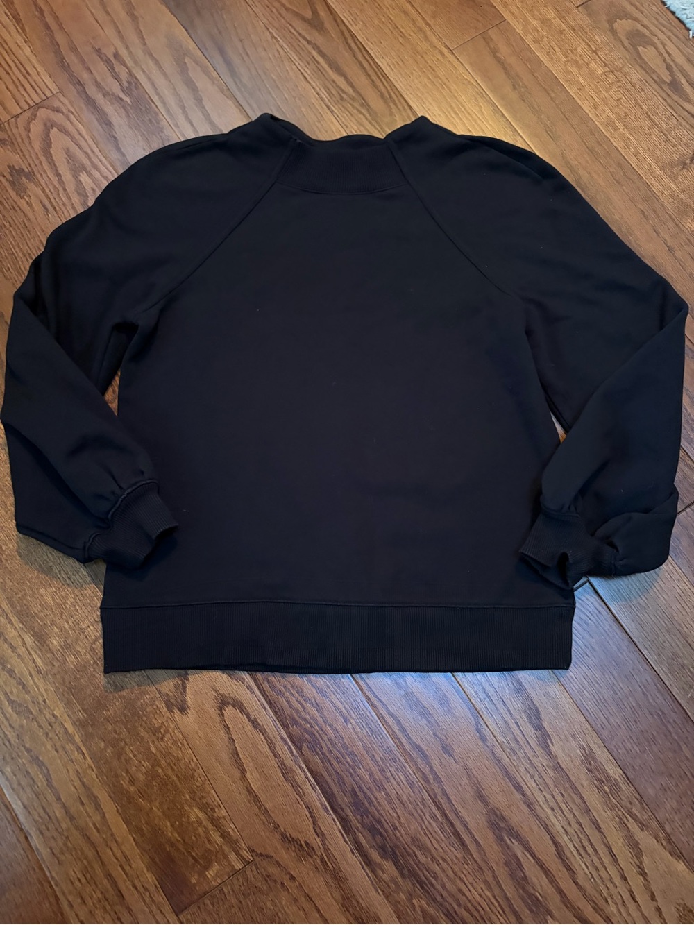 Banana Republic Black Crewneck Sweatshirt funnel neck neck balloon sleeve size S